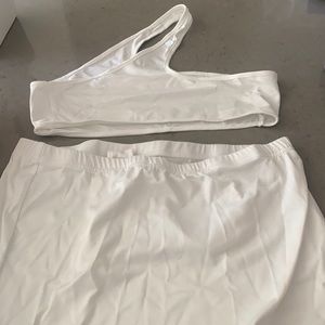 White shein two piece set